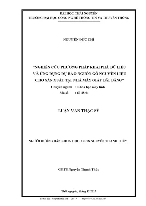 Nghiên Cứu Phương Pháp Khai Phá Dữ Liệu Dự Báo Nguồn Gỗ