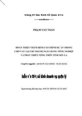 Cải tiến thẩm định tài chính dự án cho vay tại Agribank
