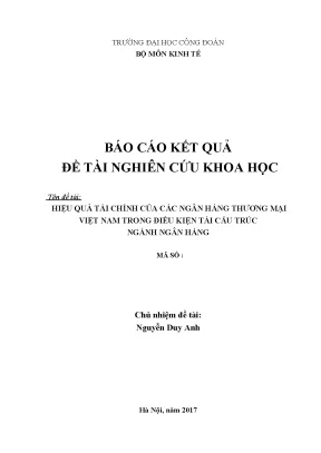 Hiệu Quả Tài Chính Của Ngân Hàng Thương Mại Việt Nam