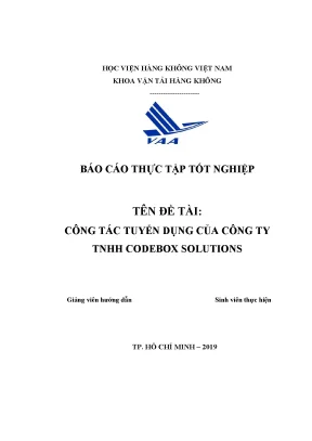 Công Tác Tuyển Dụng Tại Công Ty TNHH CodeBox Solutions