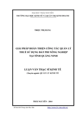 Giải Pháp Tối Ưu Quản Lý Thuế Đất Phi Nông Nghiệp Tại