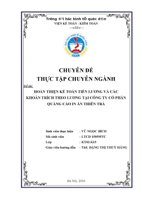 Hoàn thiện kế toán tiền lương tại Công ty Cổ phần Quảng