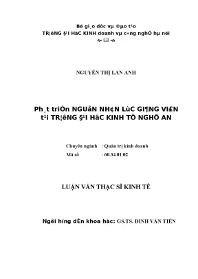 Phát Triển Nguồn Nhân Lực Giảng Viên Tại Trường Đại Học 
