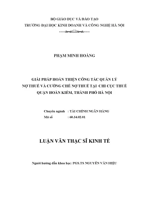 Giải Pháp Tối Ưu Quản Lý Nợ Thuế Tại Chi Cục Thuế Quận