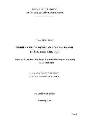 Nghiên cứu ổn định công đàn hồi của thanh thẳng chịu uốn dọc
