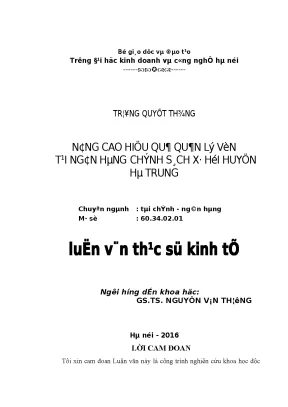 Quản Lý Vốn Tín Dụng Tại Ngân Hàng Chính Sách Xã Hội