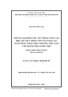 Giải Pháp Nâng Cao Hiệu Quả Huy Động Vốn Ngắn Hạn Tại