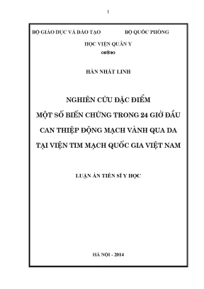 Nghiên cứu biến chứng trong 24 giờ đầu can thiệp động