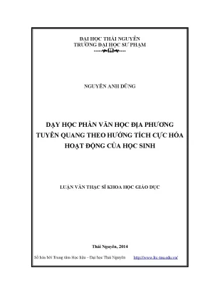 Phương Pháp Dạy Học Văn Học Địa Phương Tuyên Quang Tích 