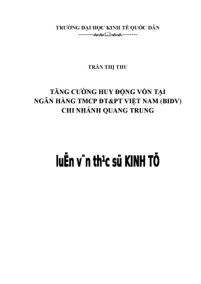 Tăng Cường Huy Động Vốn Tại BIDV Quang Trung: Giải Pháp