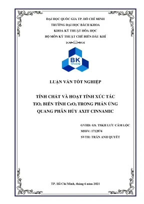 Nghiên Cứu Tính Chất và Hoạt Tính Xúc Tác TiO2 Biến Tính