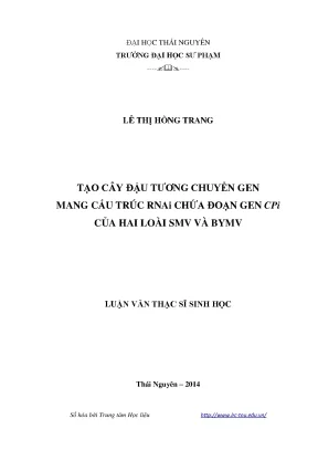 Nghiên cứu tạo cây đậu tương chuyển gen RNAi chống virus