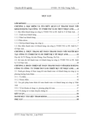 Hoàn thiện kế toán thanh toán với khách hàng tại Công ty