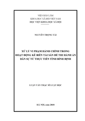 Xử Lý Vi Phạm Hành Chính Trong Kê Biên Tài Sản Tại Bình Định