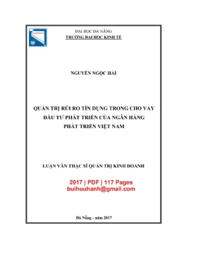 Luận văn Quản trị rủi ro tín dụng tại VDB (Full)