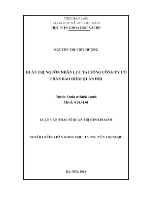 Quản Trị Nguồn Nhân Lực Tại Tổng Công Ty Cổ Phần Bảo
