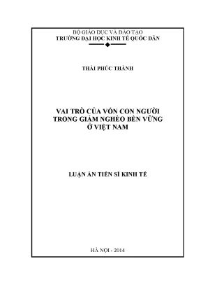 Vai Trò Của Vốn Con Người Trong Giảm Nghèo Bền Vững Ở 