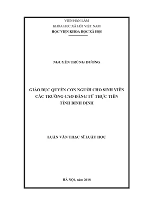 Giáo Dục Quyền Con Người Cho Sinh Viên Tại Tỉnh Bình Định
