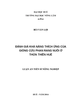 Đánh Giá Khả Năng Thích Ứng Của Giống Cừu Phan Rang Tại