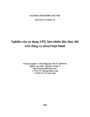 Nghiên Cứu Sử Dụng LPG Làm Nhiên Liệu Thay Thế Cho Động