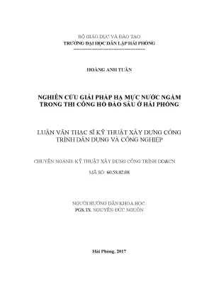 Giải pháp hạ mực nước ngầm trong thi công hố đào sâu tại