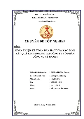 Hoàn Thiện Kế Toán Bán Hàng và Xác Định Kết Quả Kinh