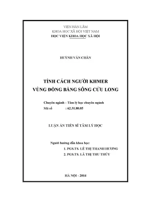 Nghiên Cứu Tính Cách Người Khmer Vùng Đồng Bằng Sông Cửu