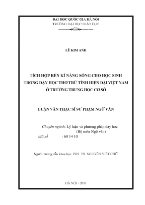 Tích Hợp Rèn Kỹ Năng Sống Trong Dạy Học Thơ Trữ Tình