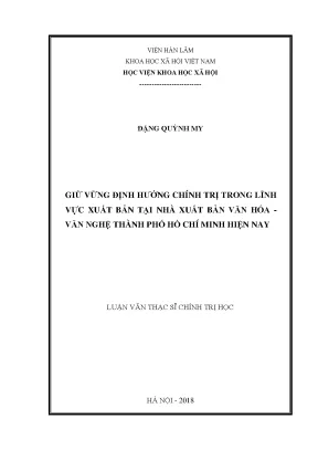 Định Hướng Chính Trị Trong Xuất Bản Tại Nhà Xuất Bản Văn