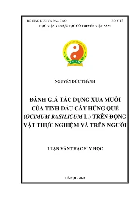 Đánh Giá Tác Dụng Xua Muỗi Của Tinh Dầu Cây Húng Quế
