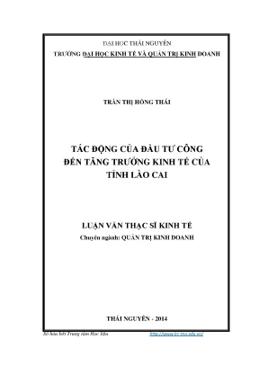 Tác Động Của Đầu Tư Công Đến Tăng Trưởng Kinh Tế Tỉnh