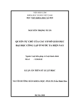 Quyền Tự Chủ Của Các Cơ Sở Giáo Dục Đại Học Công Lập Tại