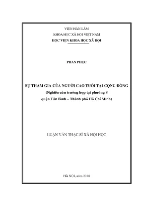 Tham Gia Của Người Cao Tuổi Tại Cộng Đồng: Nghiên Cứu