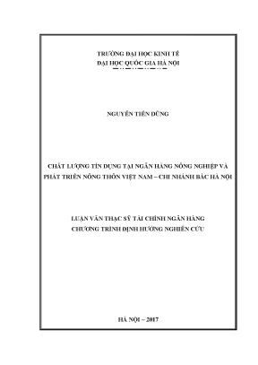 Nâng Cao Chất Lượng Tín Dụng Tại Agribank Bắc Hà Nội