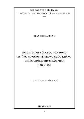 Hồ Chí Minh và Cuộc Vận Động Ủng Hộ Quốc Tế Trong Kháng