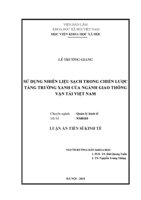 Nghiên Cứu Sử Dụng Nhiên Liệu Sạch Trong Ngành Giao