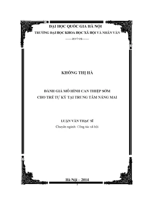 Đánh Giá Mô Hình Can Thiệp Sớm Cho Trẻ Tự Kỷ Tại Trung