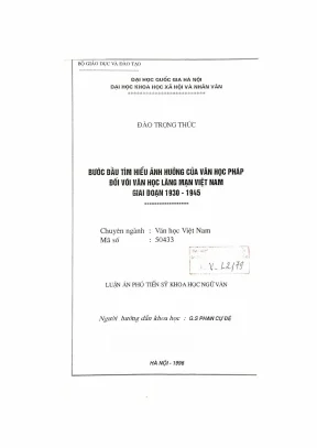 Ảnh Hưởng Của Văn Học Pháp Đối Với Văn Học Lãng Mạn Việt