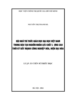 Đội ngũ trí thức giáo dục đại học Việt Nam trong đào tạo