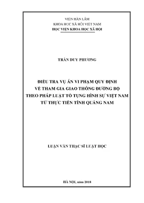 Nâng Cao Hiệu Quả Điều Tra Vụ Án Vi Phạm Giao Thông