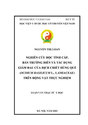 Nghiên Cứu Tác Dụng Giảm Đau và Độc Tính Của Dịch Chiết