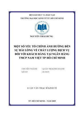 Yếu Tố Ảnh Hưởng Đến Sự Hài Lòng Khách Hàng Tại Ngân