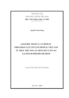 Giám Đốc Thẩm Vụ Án Hình Sự Theo Pháp Luật Tố Tụng Hình