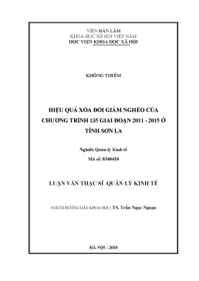 Hiệu Quả Chương Trình 135 Trong Xóa Đói Giảm Nghèo Tại