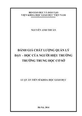 Đánh Giá Chất Lượng Quản Lý Dạy - Học Của Hiệu Trưởng