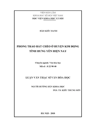Phong Trào Hát Chèo Ở Huyện Kim Động: Tình Hình Hiện Nay