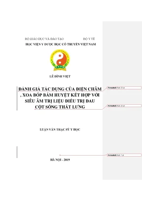 Đánh Giá Tác Dụng Của Điện Châm Kết Hợp Siêu Âm Trong