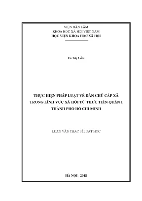 Thực hiện pháp luật về dân chủ cấp xã tại Quận 1, TP. Hồ