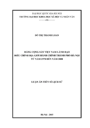 Lãnh Đạo Điều Chỉnh Địa Giới Hành Chính Thành Phố Hà Nội
