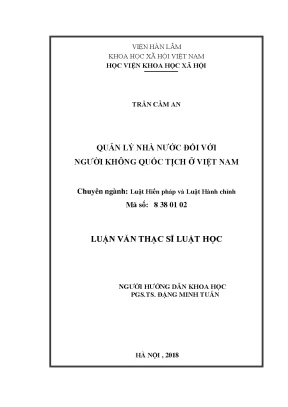 Quản Lý Nhà Nước Đối Với Người Không Quốc Tịch Tại Việt Nam